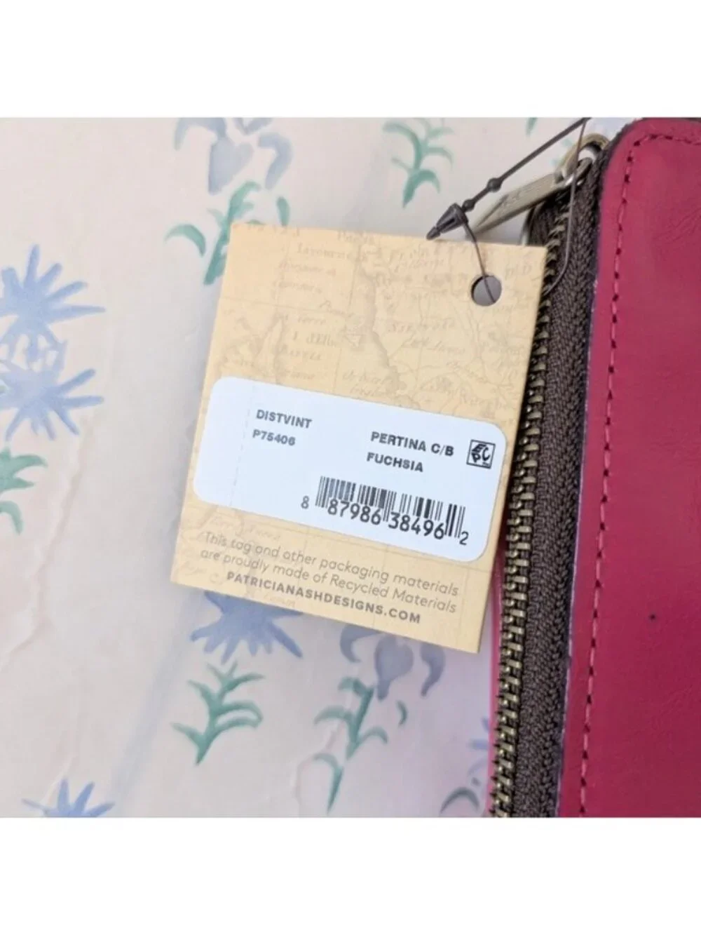 Patricia Nash Pertina Frame Crossbody Bag NEW Fuchsia Pink Leather Wallet Boho